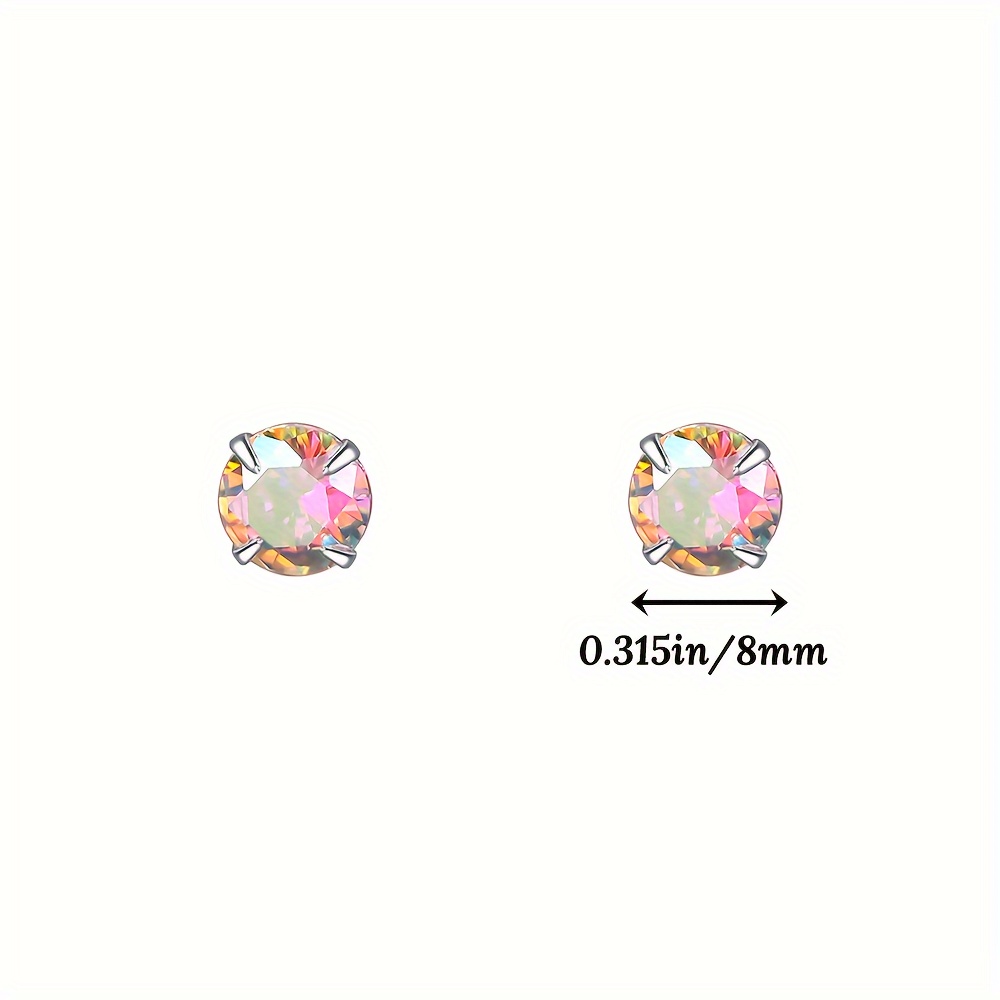 925 Silvery Sparkling Stud Earrings Hypoallergenic